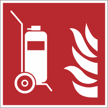 Brandschutzzeichen Rot Weiß Fahrbarer Feuerlöscher Symbol F09